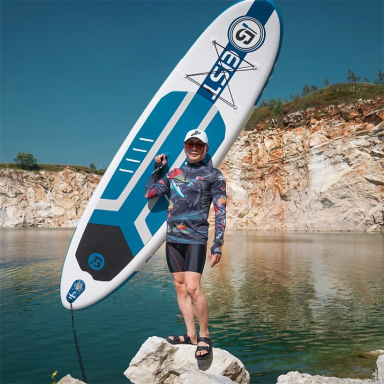 注文のサイズは乗るWatersportの一口のPaddle Planche De Surf Inflatable 9FTサーフボード柔らかいLongboardに立つ