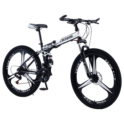 大人120kg折り畳み式山の自転車の炭素鋼のさまざまな速度の調節